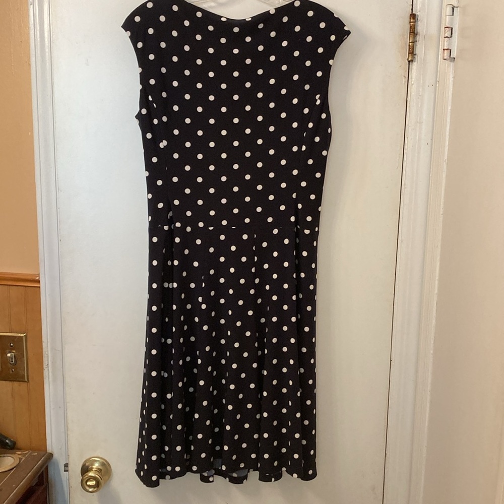 Lauren Ralph Lauren Navy Polka Dot Mini Dress - Picture 10 of 11